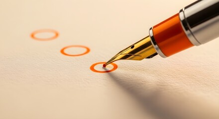 Fototapeta premium Checklist Completed with Fountain Pen Precision in Task Management and Efficiency