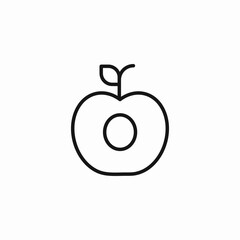 apple core hole icon sign vector
