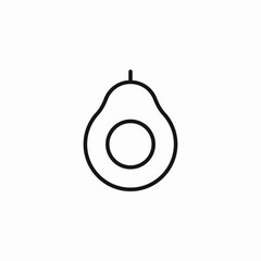 avocado half seed icon sign vector