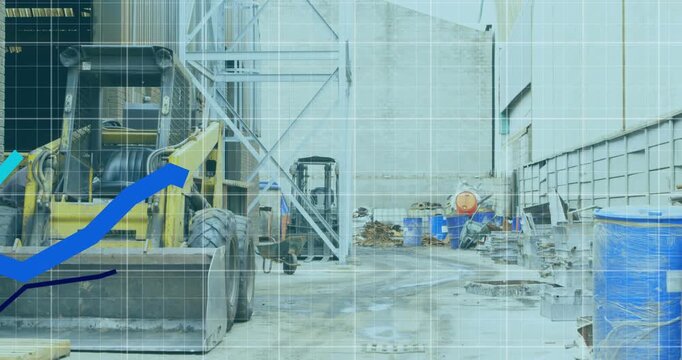 Graph lines appearing on grid overlay rising dipping forming multiline graph over yellow loader