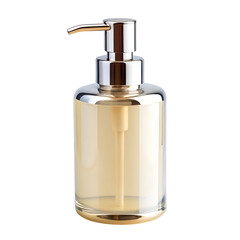 A pump bottle with liquid soap, isolated on a pure white background. Perfect for bathroom hygiene, personal care branding, and household product catalogs.