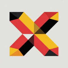 Geometric abstract composition with circles squares and rectangles in warm colors pattern shape
