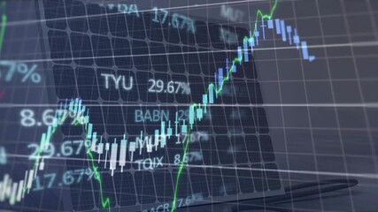 On start data stream appearing, line charts tracing solar trends over panel to illustrate metrics - Powered by Adobe
