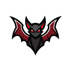 black cat on a red background