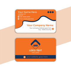 Modern business card template with orange and blue color accents for professional identity and stylish corporate branding design