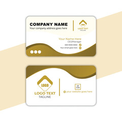 Elegant business card template with golden accents for luxury branding and professional corporate identity design