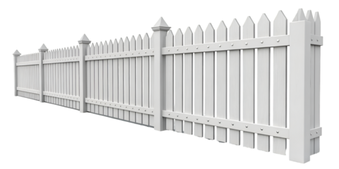 White picket fence section with pointed tops and posts white fence garden fence