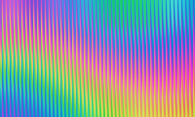 Abstract background with vertical iridescent rainbow colored stripes and soft focus effect background