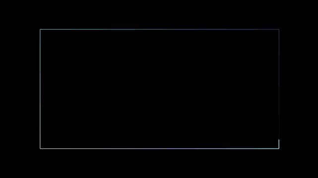 animated electric blue lightning border frame reveal on dark background - for futuristic overlays, gaming screens, titles, and high-tech vfx