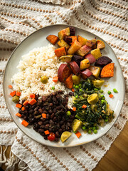 Healthy plate of gourmet vegetarian food, organic and sustainable, farm fresh