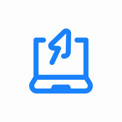 Obraz premium click to download on laptop icon sign vector