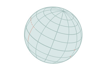 Obraz premium Isometric Globe Illustration. Isometric vector illustration set meridian longitude latitude grid: tilted globe with parallels,