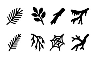 Obraz premium Forest Branch Icon Set.