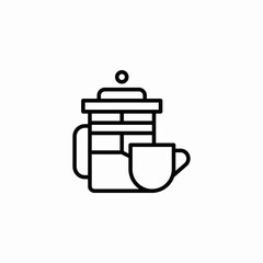 french press coffee icon sign vector