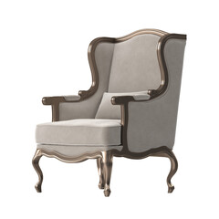 Elegant Wingback Chair with Gold Accents