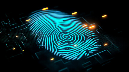  Fingerprint scan glowing cybersecurity theme