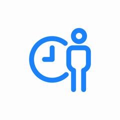 person in waiting process time hour icon sign vector