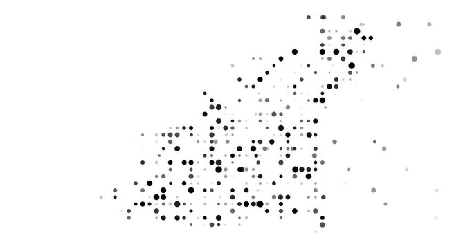 Abstract dot projection shaping Guernsey outline