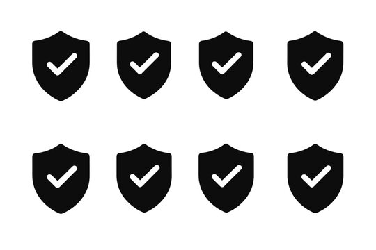 Compliance Certification Icons. Solid, filled icon set of compliance certifications: ISO, GDPR, HIPAA, PCI-DSS, SOX, OSHA, FCPA, COSO. [Solid, filled icons in
