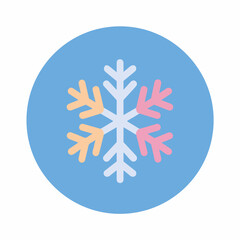 Clean Snowflake Pastel Color Flat Icon