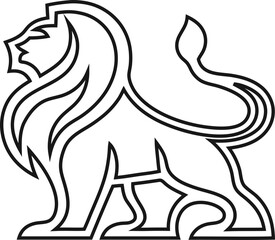 Simple lion outline logo vector, ideal for minimalist designs, tattoos, and premium branding.