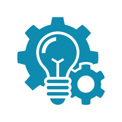 Gear icon symbol for startup idea creativity solution clean vector illustration design