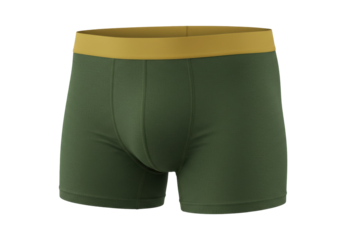 Men s green boxer briefs isolated on white, comfortable underwear for everyday wear and active lifestyle PNG