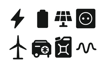 Energy Icons Grid.