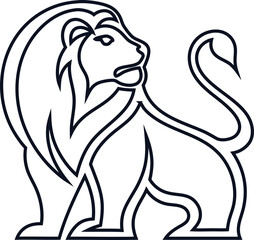 Abstract lion outline logo vector icon, perfect for creative companies, startups, and digital branding.