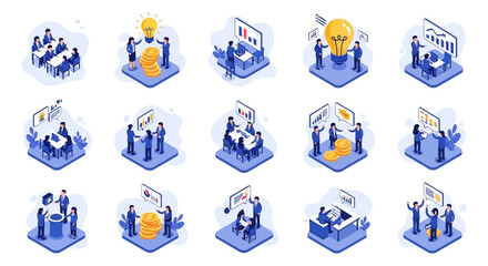 Business Team Collaboration and Idea Generation in Modern Office Environments Illustrating Strategic Planning and Financial Growth Concepts