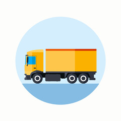 Minimalistic Truck Flat Icon Design