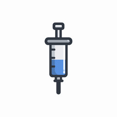Naklejka premium Medical Syringe Icon Flat Vector Design