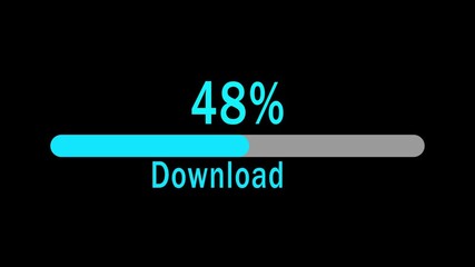 Shine  Download Progress Bar Animation | Loading Transfer from 0 to 95% Percent.