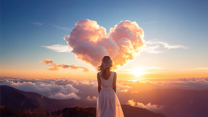 When Dreams Take Shape in the Sky: A Beautiful Girl and the Heart-Shaped Cloud of Love