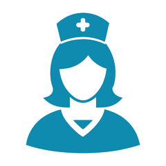 Nurse medical staff healthcare worker woman hospital uniform icon symbol clean vector illustration design