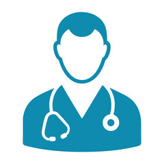 Professional doctor medical staff healthcare worker with stethoscope hospital icon clean vector illustration design