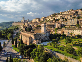 Obraz premium aerial view of the historic center of Assisi