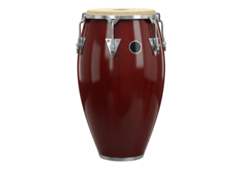 Wooden conga drum isolated on white, percussion instrument for Latin music and Afro-Cuban rhythms