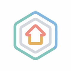 Sleek Upload Arrow Monoline Icon Design