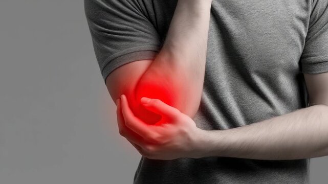 man person elbow arm pain physical health problem video motion