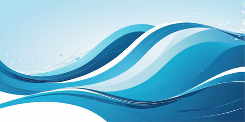 Abstract blue water wave vector design pattern illustration with wavy lines for ocean art backdrop backgrounds and digital web element shape