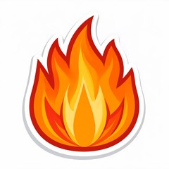 Vibrant Fire Flame Sticker Illustration.