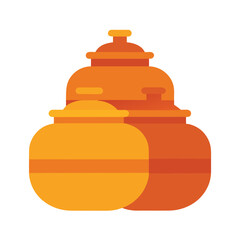 Illustration Of Stacked Pottery Jars