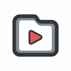 Sleek Video File Icon in Minimal Style