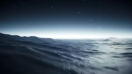 Dark ocean waves under a starry sky visualizing vastness and serenity