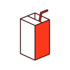 vector illustration of a milk box