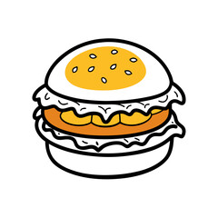 vector of an english muffin burger