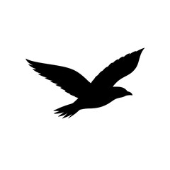 silhouette vector of a flying crow 