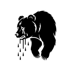 Fototapeta premium Grizzly Bear Silhouette with Tears