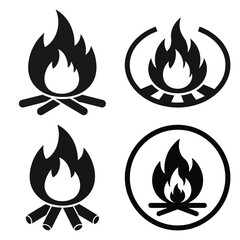 bonfire Icon set Vector Art, Icons and Graphics